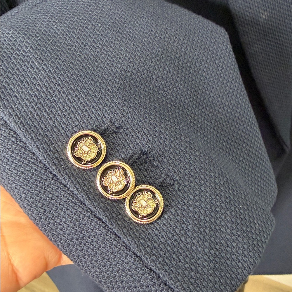 Zara Navy Blue Double-Breasted Blazer - Picture 13 of 14